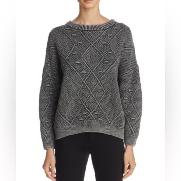 Rails Sweaters - RAILS LISETTE TEXTURED CREWNECK VINTAGE BLACK INDIE GRUNGE SWEATER SIZE LARGE